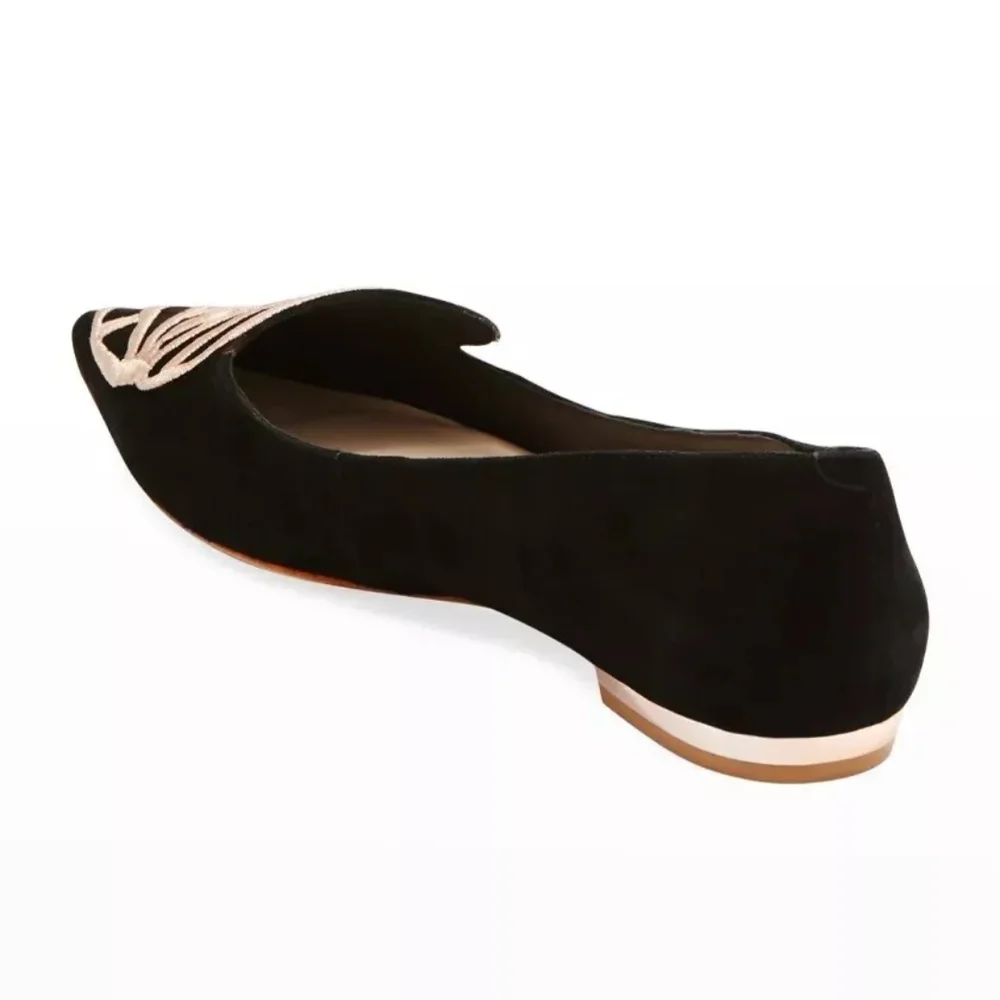 Sophia Webster Black and Pink Butterfly Flats Like New Condition - Picture 3 of 7